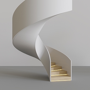 modern revolving staircase minimalist staircase handrail staircase 3d model