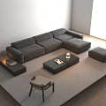 Modern L Shaped Sofa And Coffee Table Set With Side Table Ottoman And Accent Chair