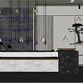 Hotel Reception Area New Chinese Reception Area 3d model