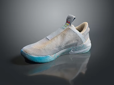 Modern Sleek Sports Shoes With Breathable Mesh Upper And Blue Transparent Sole For Daily Use 3d model