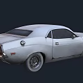 Vintage White Two Door Muscle Car With Classic Design And Sleek Body
