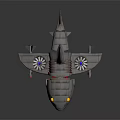 Vintage Mechanical Shark Shaped Metal Model With Propeller And Glowing Eyes