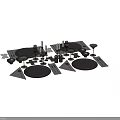 Modern Tableware Set With Plates Cutlery Glasses Napkins And Stylish Arrangement
