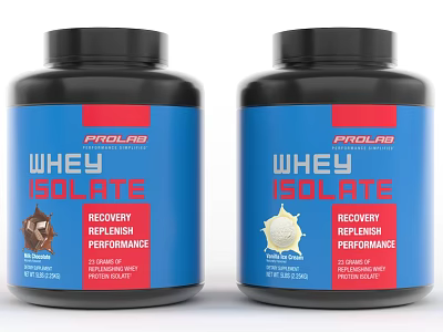PROLAB Whey Isolate Protein Powder Bottles For Recovery Refresh Performance 3d model PROLAB Whey Isolate Protein Powder Bottles For Recovery Refresh Performance 3d model