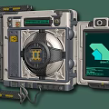 Advanced Tech Device With Display Screen Circular Control Panel Digital Interface And Cables