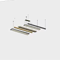 Modern Linear LED Pendant Lights With Sleek Design For Contemporary Spaces 3d model