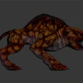 Game Movie Character Ferocious Monster With Fiery Orange Red Texture Sharp Claws And Open Mouth