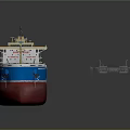 COSCO SHIPPING Cargo Ship Model with Blue Red Hull and Multiple Cargo Holds