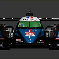 Sleek Blue And Green Racing Car With Aerodynamic Design For Track Events