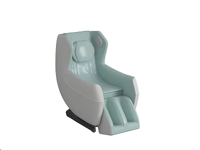 Modern Light Green And White Massage Chair With Backrest Seat And Leg Massage 3d model