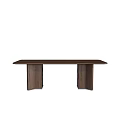 Dark Brown Wooden Dining Table With Rectangular Top And Sturdy Legs 3d model