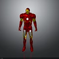 Detailed Red And Gold Iron Man Armor Standing Pose With Chest Reactor