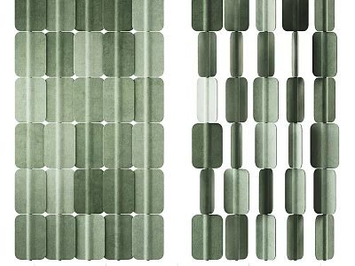 Green Vertical Striped Room Divider with Light and Dark Green Panels for Modern Interior 3d model