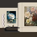 Realistic Botanical Paintings With Colorful Peonies And Roses For Indoor Wall Decor