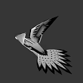 Game Movie Character Flying Black And White Bird With Unique Wing Patterns And Sunlight Glow