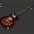 Vintage Electric Guitar With Red Black Gradient Finish Glossy Surface Rosewood Neck And Dual Pickups