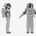 Highly Detailed Astronaut Suit 3D Model With Front And Back Views