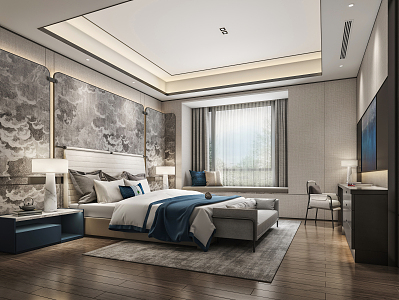 New Chinese Guest Room 3d model