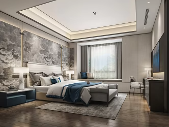New Chinese Guest Room 3d model