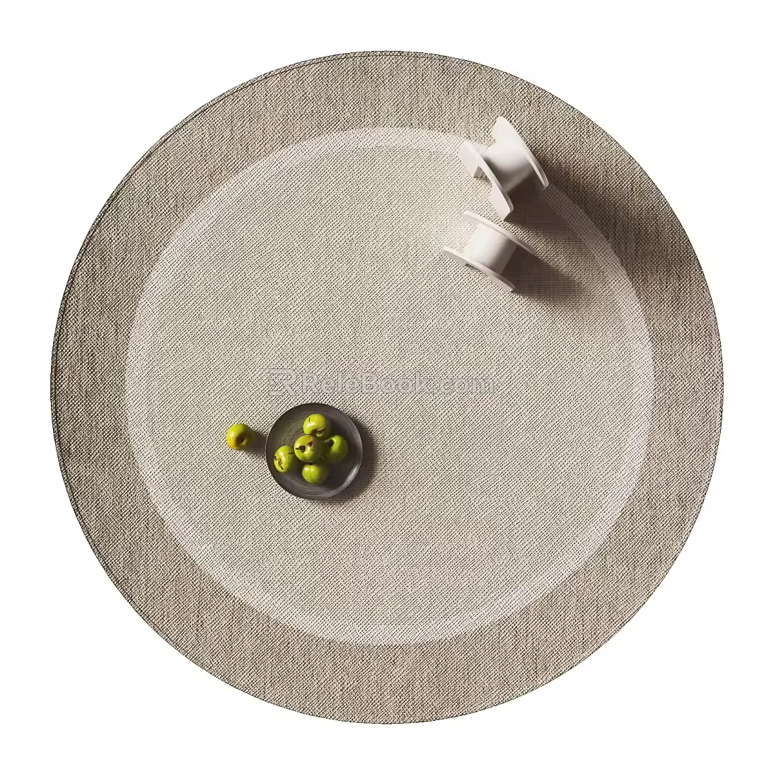 Modern round carpet decoration 3d model