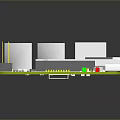 Green Computer Circuit Board With Microchip Yellow Pins Electronic Ports And Components