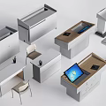 Sleek Modern Bar Counter Designs With Wooden White Finishes Digital Screens And Chairs