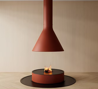 Round Fireplace Metal Fireplace 3d model