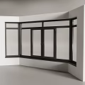 Modern Corner Window Design With Black Frame And Glass Panes On White Wall