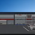 GAC Toyota 4S Store Exterior With Brand Logo Parking Lot And Parked Cars