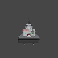 Winch Tug 2000 Tugboat With Multi Deck Lifebuoys Railing Stairs And Detailed Structure Design