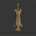 3D Rendered Lion Model in Standing Posture with Brown Yellow Fur and Open Mouth