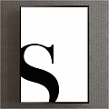 Minimalist Black Letter S Artwork On White Background With Dark Frames 3d model