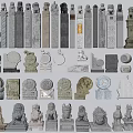 Artistic Stone and Wood Carved Sculptures With Architectural Details And Decorative Elements