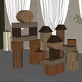 Modern Building Blocks Children's Building Blocks Toys 3d model