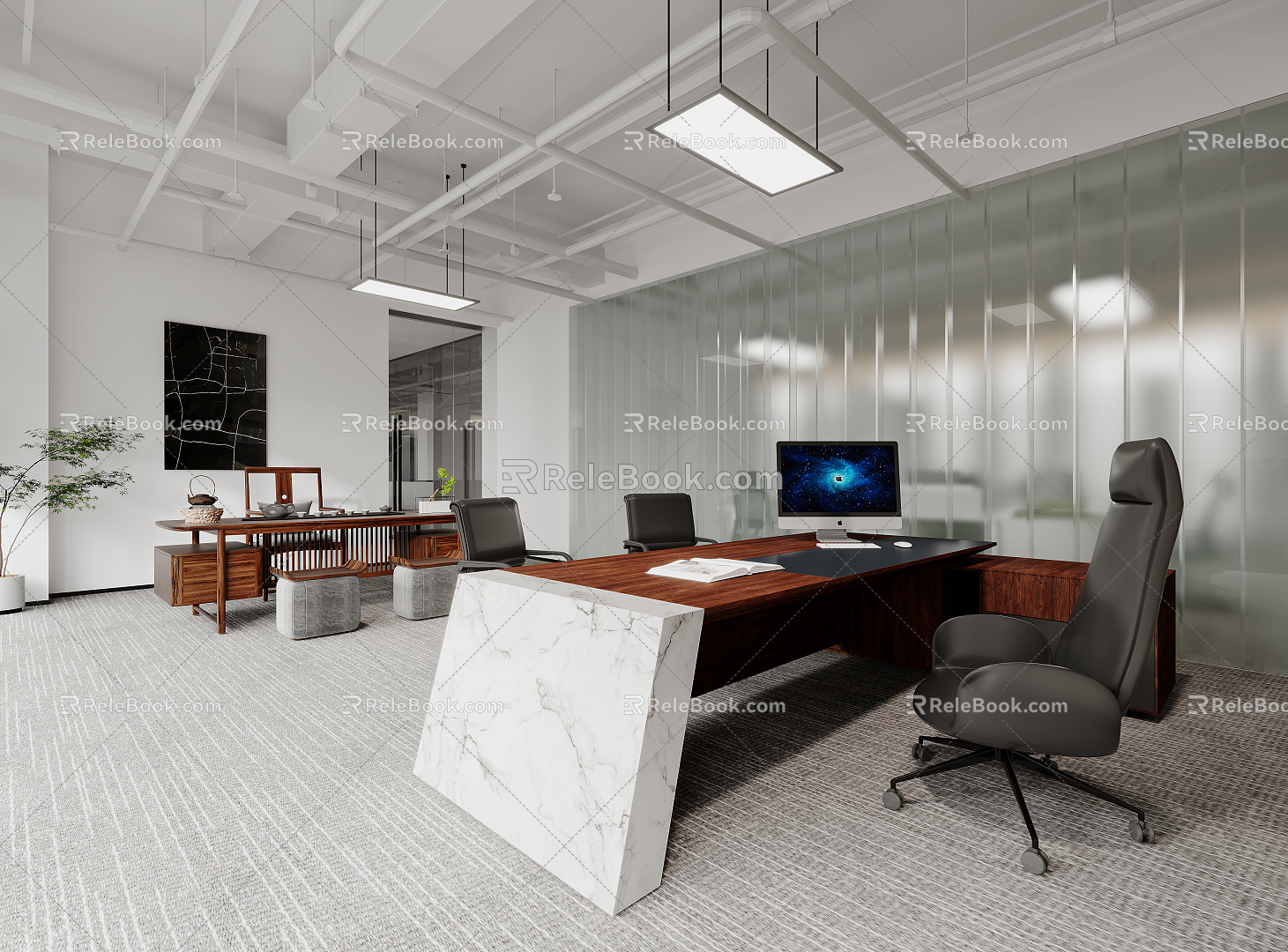 Modern Office Manager's Office 3d model