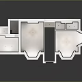 3D Architectural Model of Modern House With Connected Sections White Exterior Windows And Roof Design