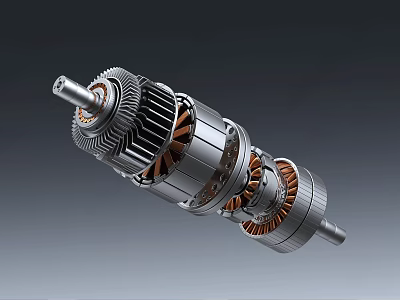 Industrial Equipment With Metal Gears Coils Shaft And Precision Engineered Structure 3d model