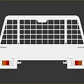 White Truck Bed With Mesh Tailgate Textured Surface And Red Reflectors 3d model
