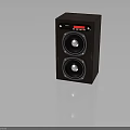 Brown Electronic Speaker Featuring Dual Round Speakers Control Panel With Display And Buttons 3d model