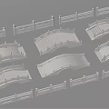White Landscape Bridge Models Featuring Various Designs And Decorative Railings