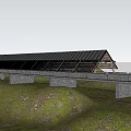 New Chinese Style Corridor Bridge Landscape Bridge Landscape Bridge Rain Corridor Frame Landscape Structure 3d model