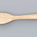 Natural Wooden Spoon With Long Handle And Smooth Surface Grain Design 3d model