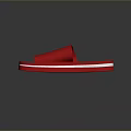 Red Casual Slippers With White Stripes Lightweight Comfortable Design Everyday Wear