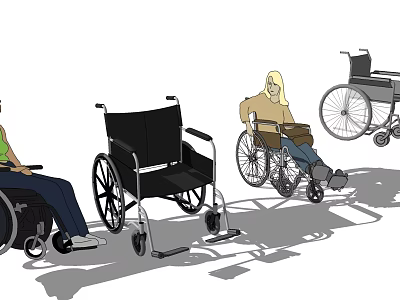 Medical Devices Wheelchairs For Mobility Support With Ergonomic Design And Comfortable Seating 3d model