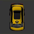 Yellow Small Concept Car With Black Seat Transparent Windshield And Red Bumper