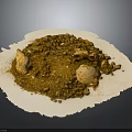 Natural Animal Bone Fragments With Brown Powder On White Paper Surface