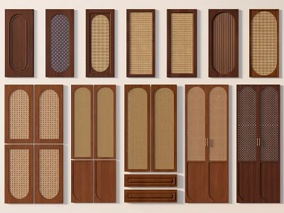 Decorative Wooden Door Panel Designs With Various Textures And Patterns 3d model