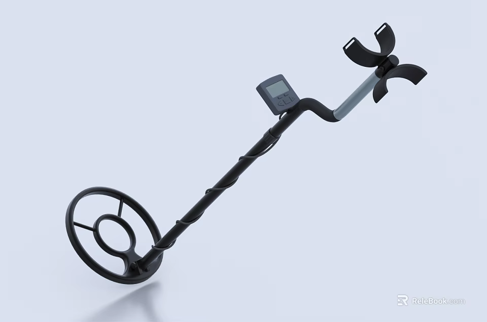 Industrial Metal Detector Equipment With Digital Display And Circular Search Coil 3d model 