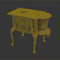 Retro Style Computer Case With Antique Metal Finish Decorative Legs And Round Openings