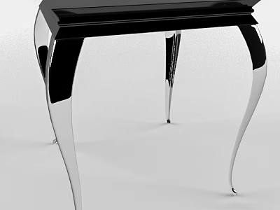 Modern Table With Black Top And Elegant Curved Metal Legs Design 3d model